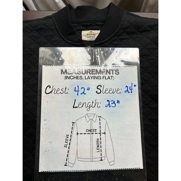 Marine Layer x Adobe Quilted Bomber Jacket Mens Large Black Adobe Logo Casual - Picture 4 of 8